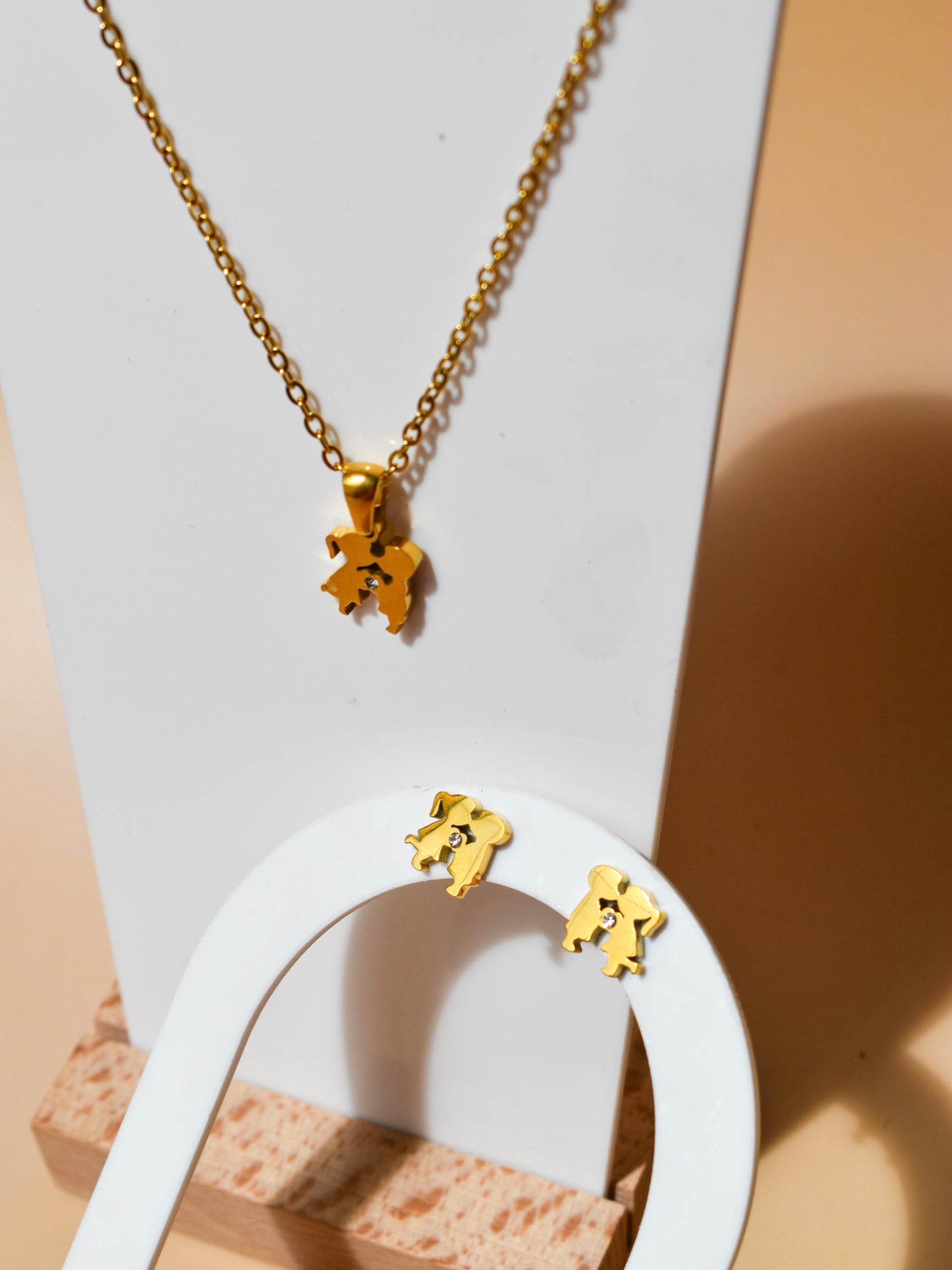 Couple necklace + earrings set