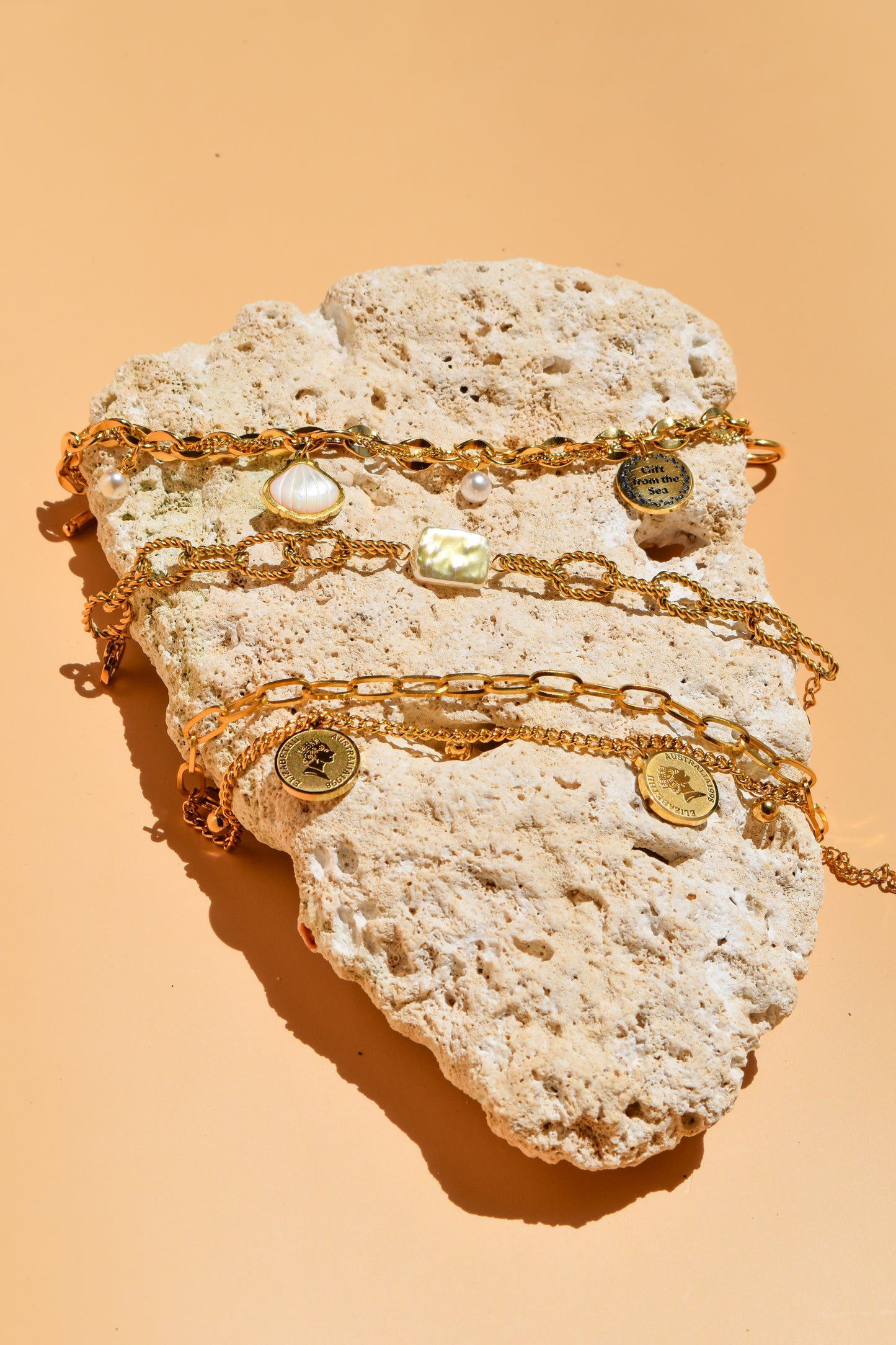 Shell charm bracelet