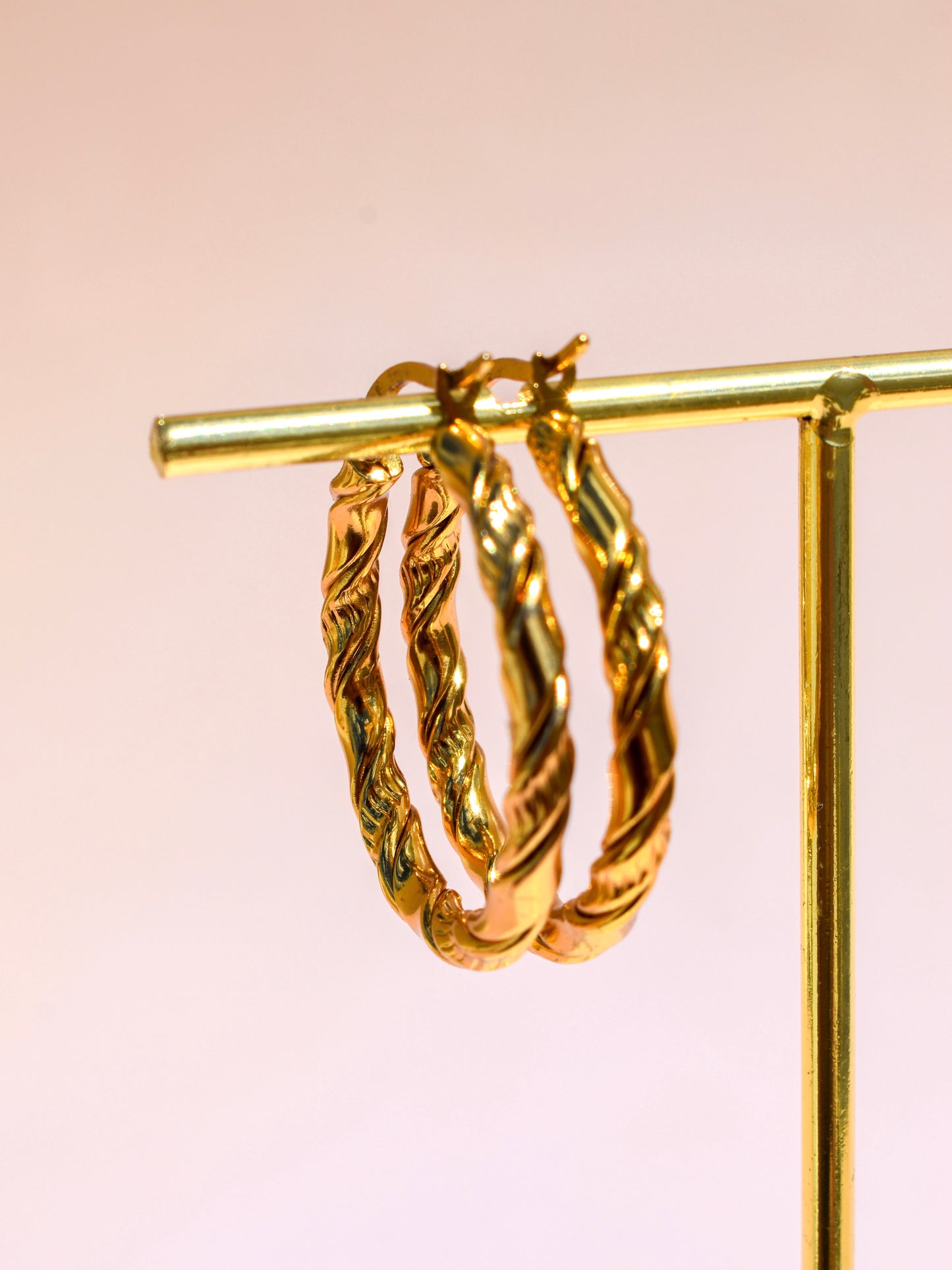 Twisted hoop earrings