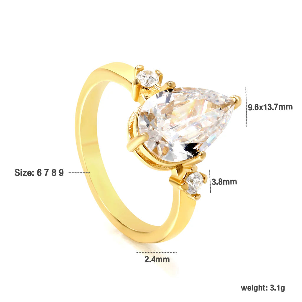 Teardrop serenity ring