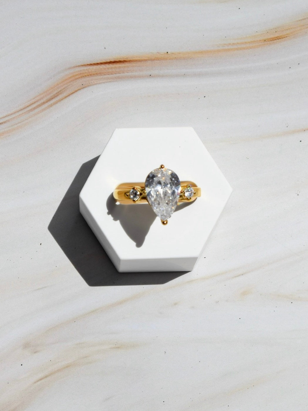 Teardrop serenity ring