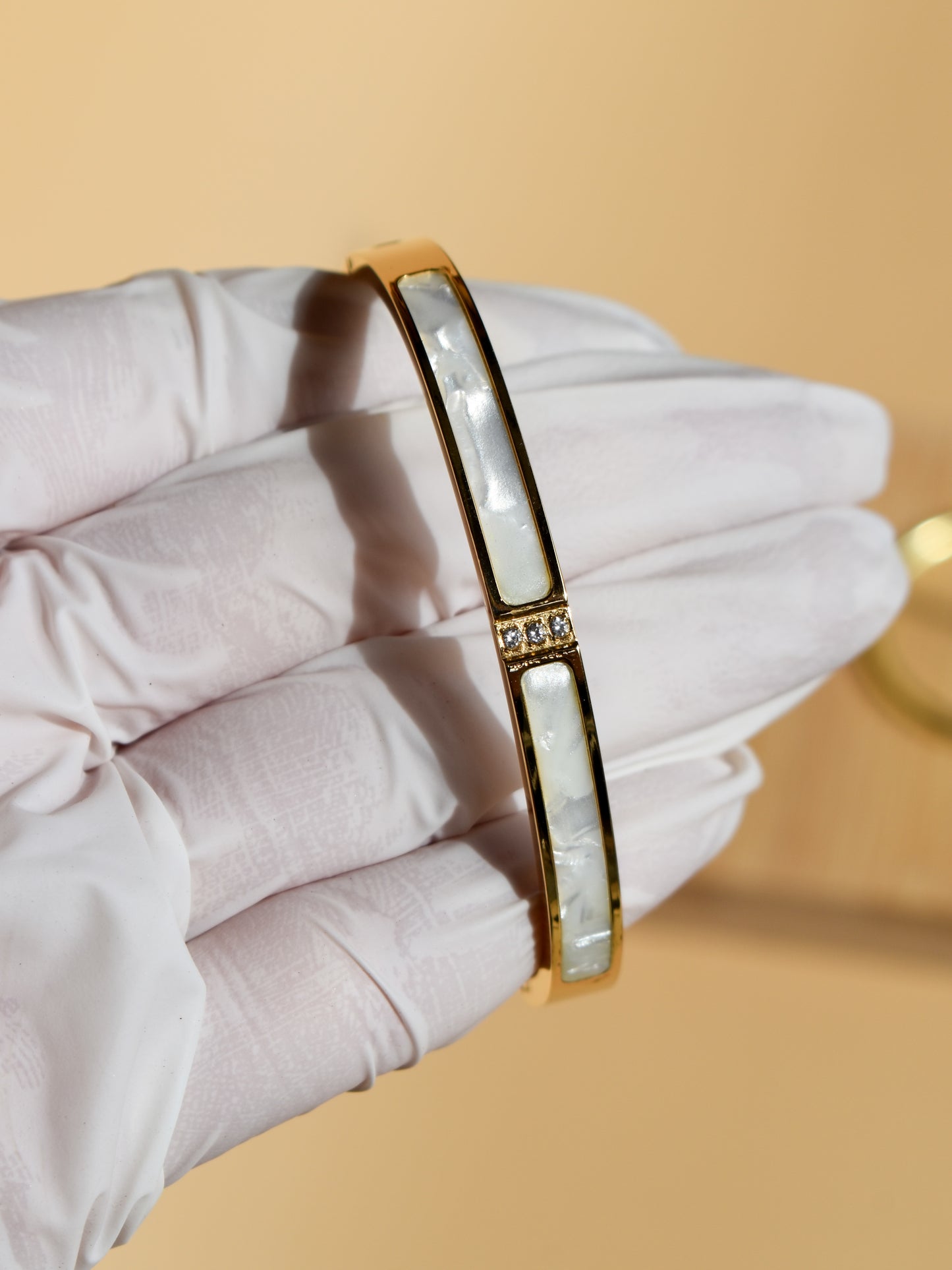 Opulent pearl bangle