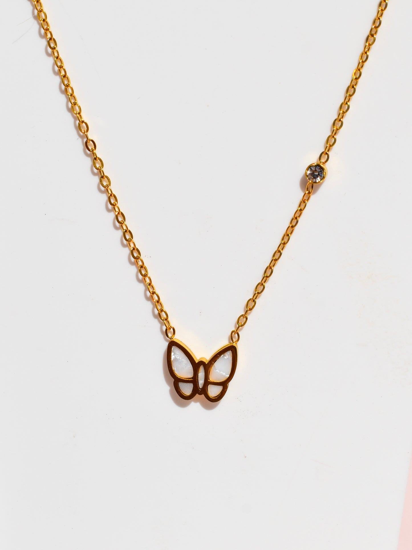 Butterfly pearl necklace