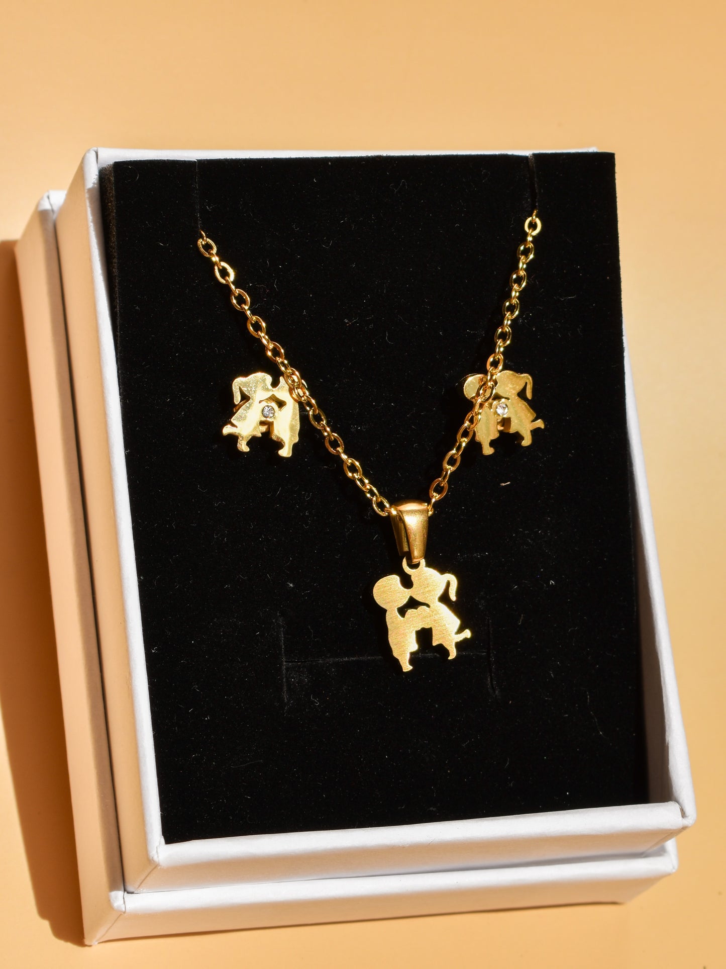 Couple necklace + earrings set