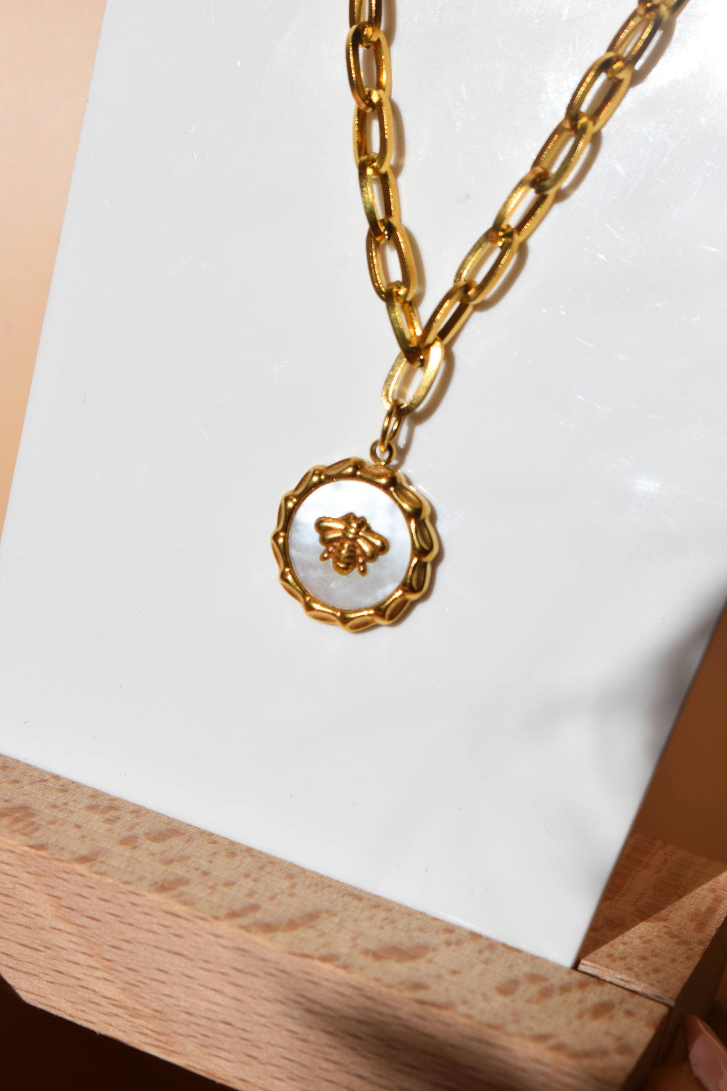 Vintage bee layered necklace