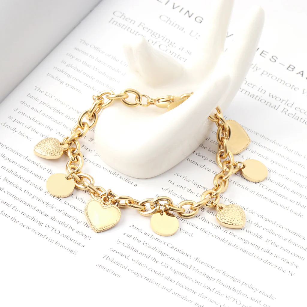 Heart charm bracelet