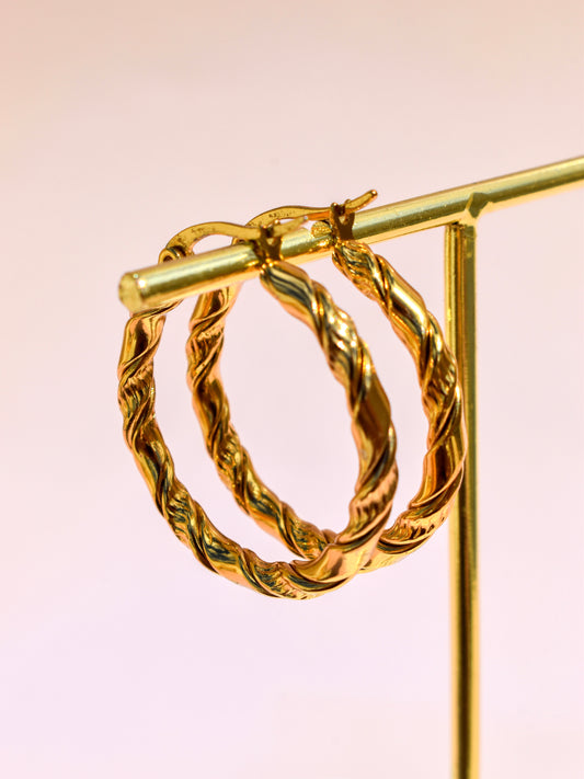 Twisted hoop earrings