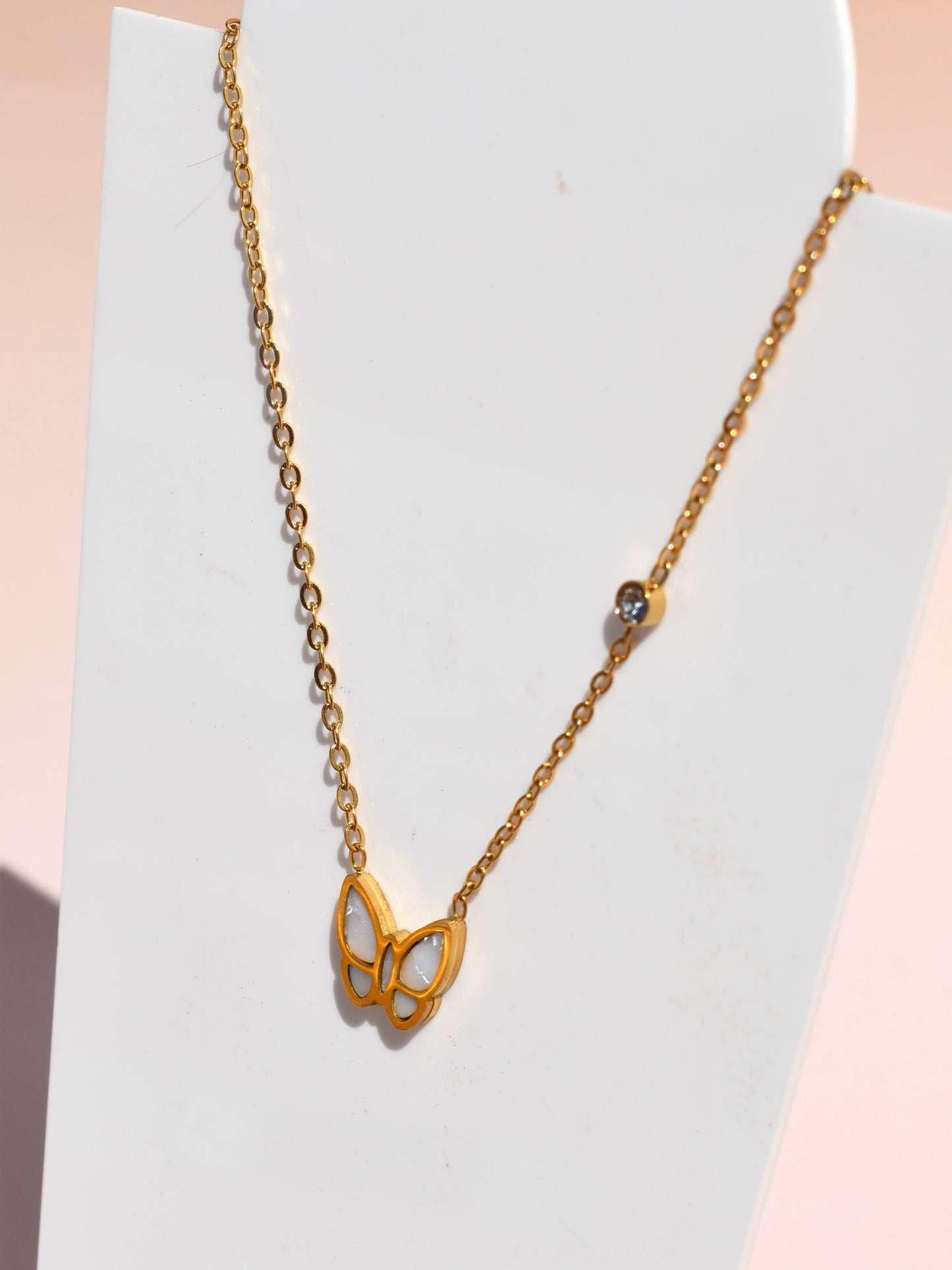 Butterfly pearl necklace