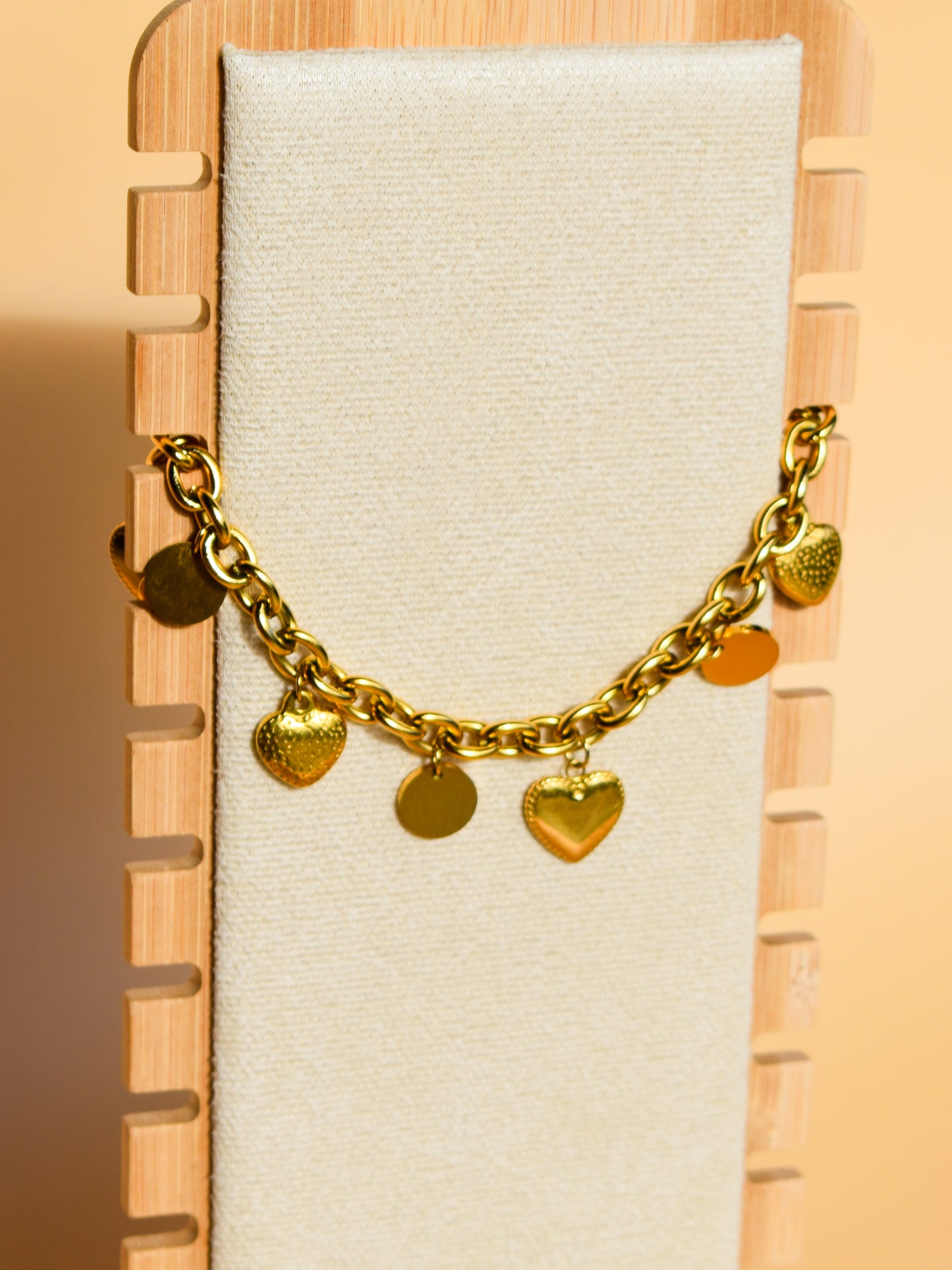 Heart charm bracelet