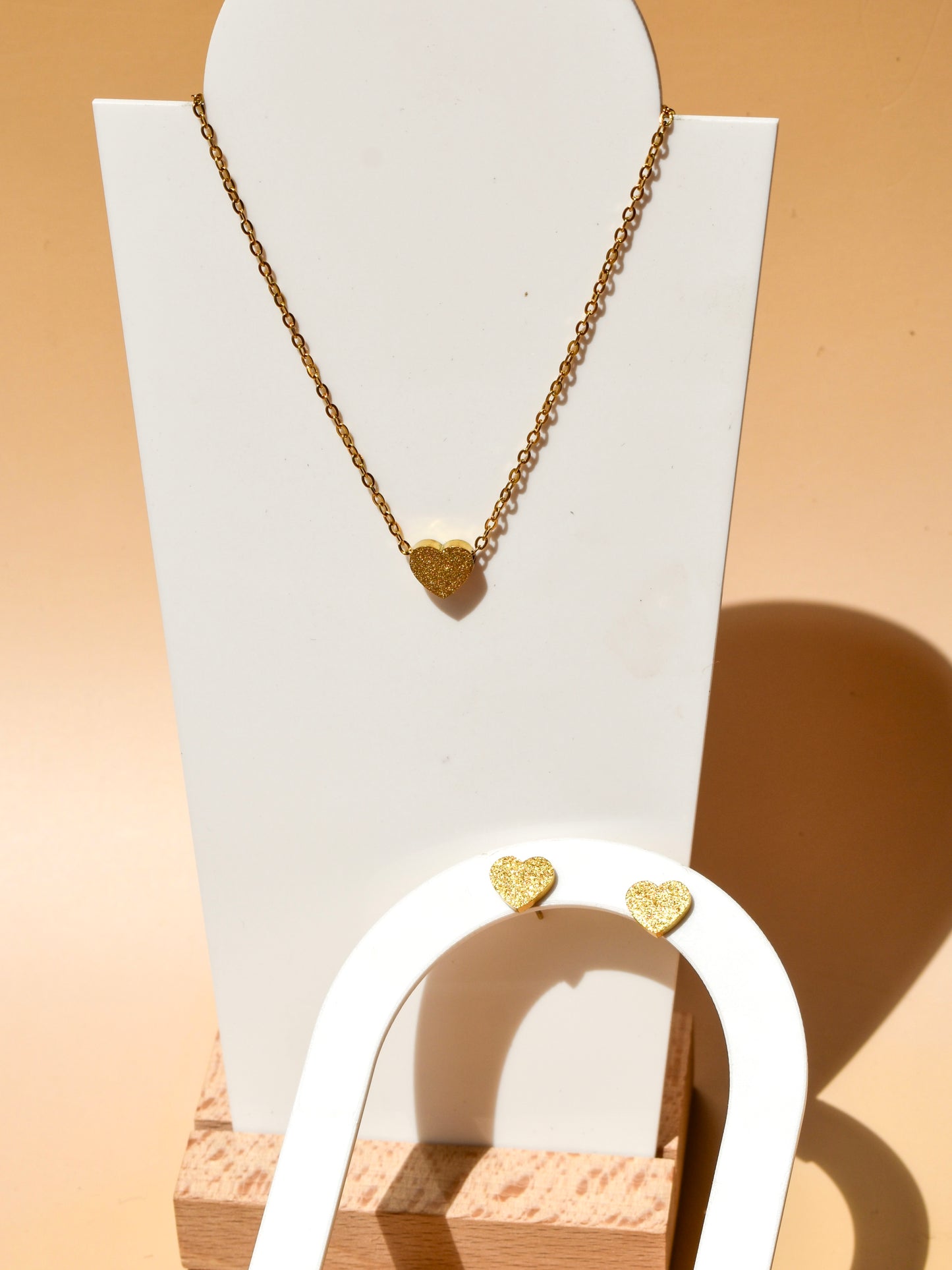 Heart necklace+ earrings set