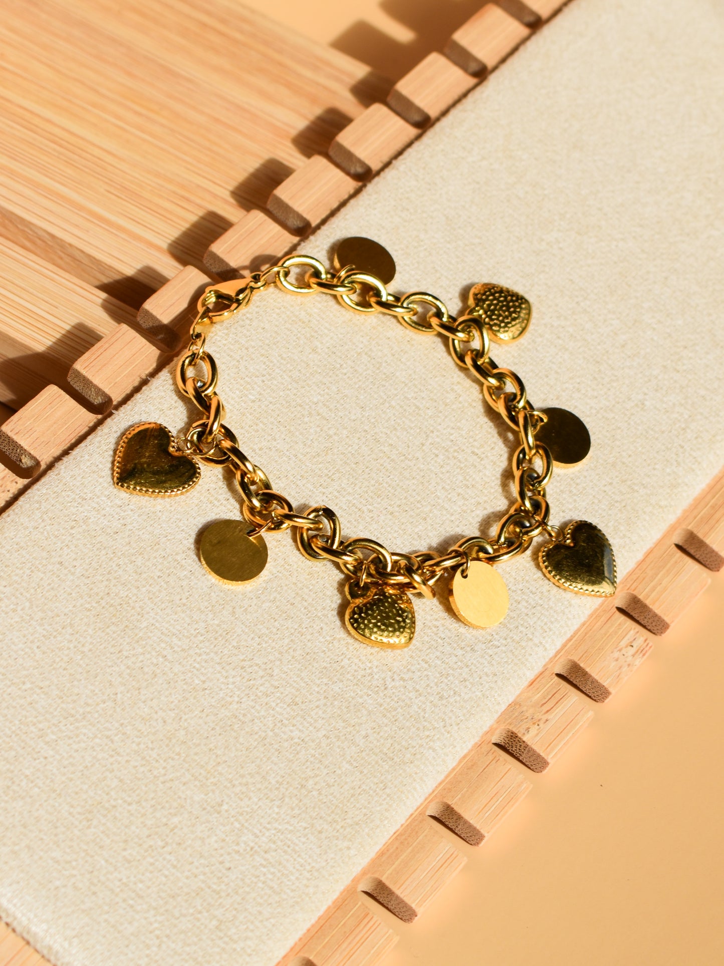 Heart charm bracelet