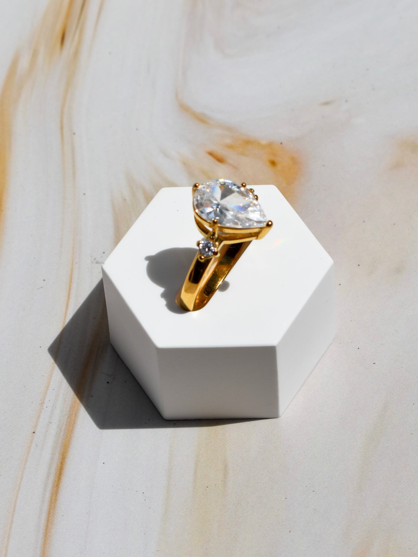 Teardrop serenity ring