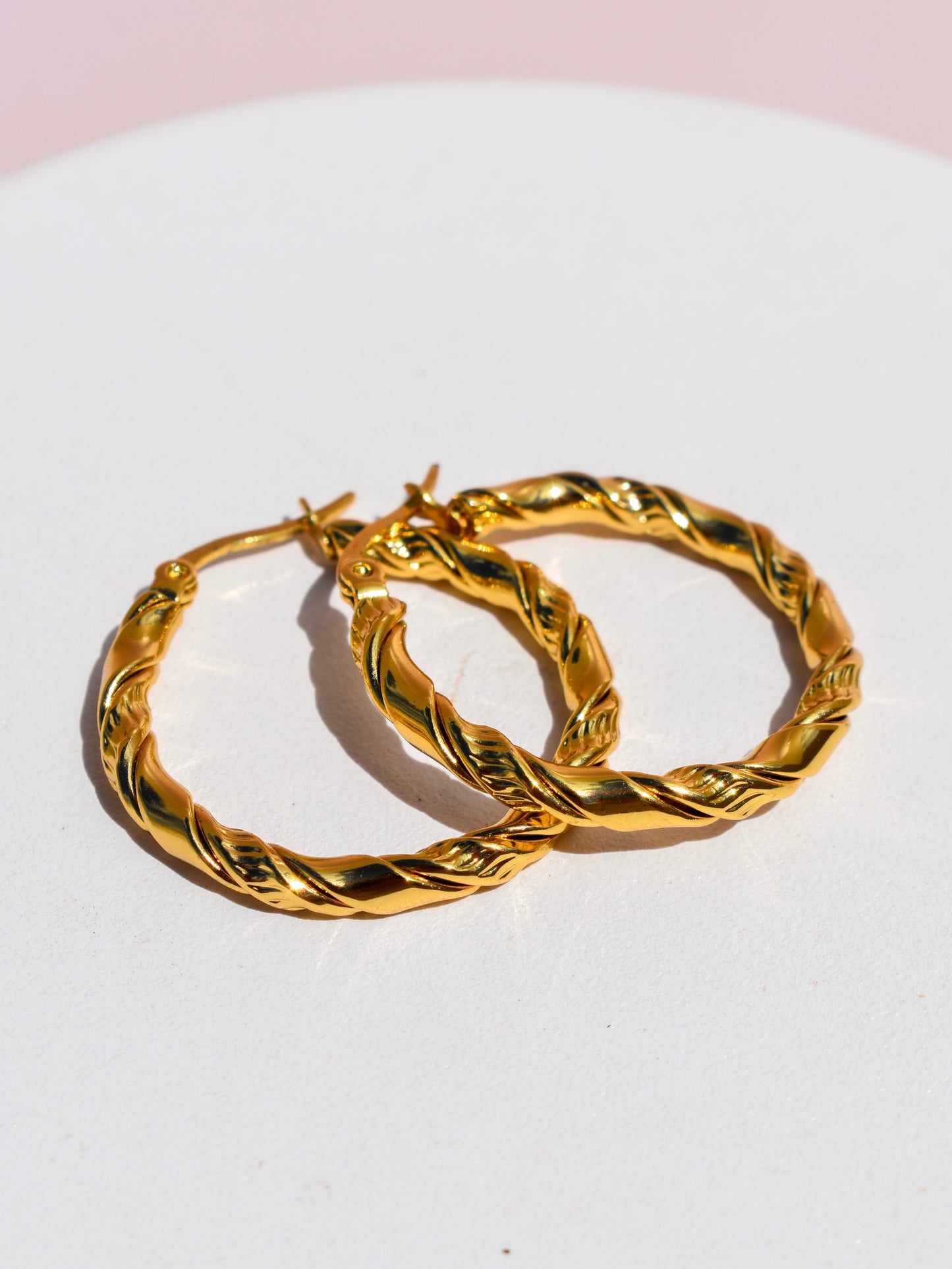 Twisted hoop earrings
