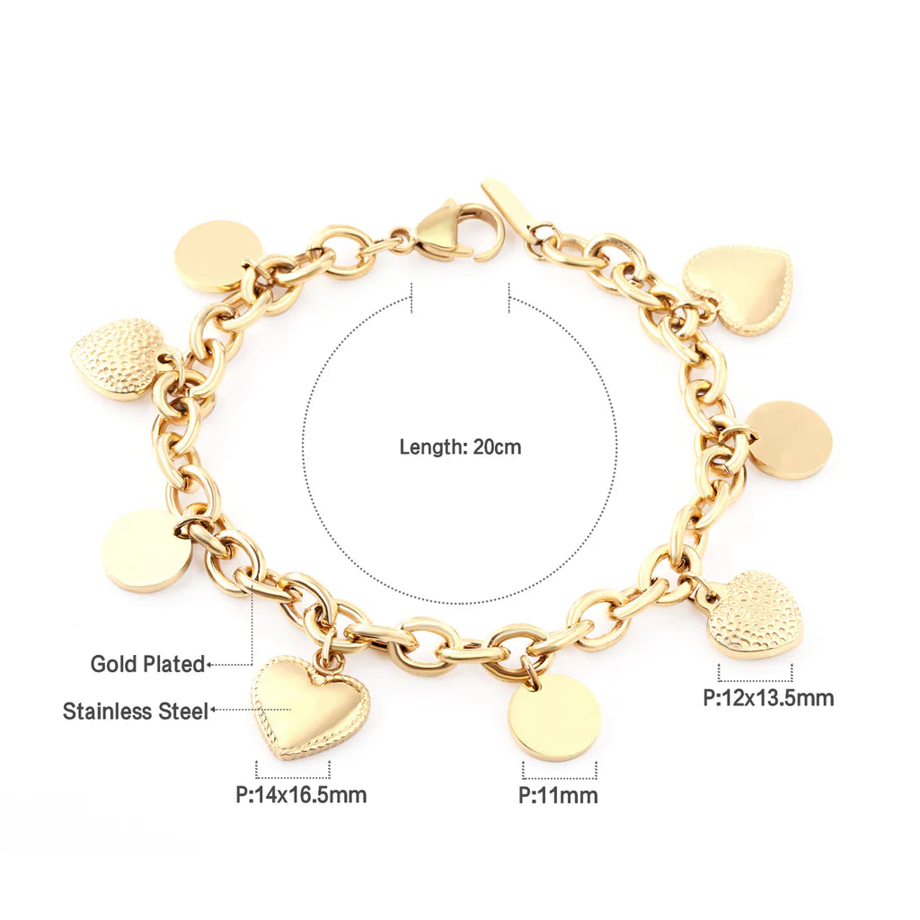 Heart charm bracelet
