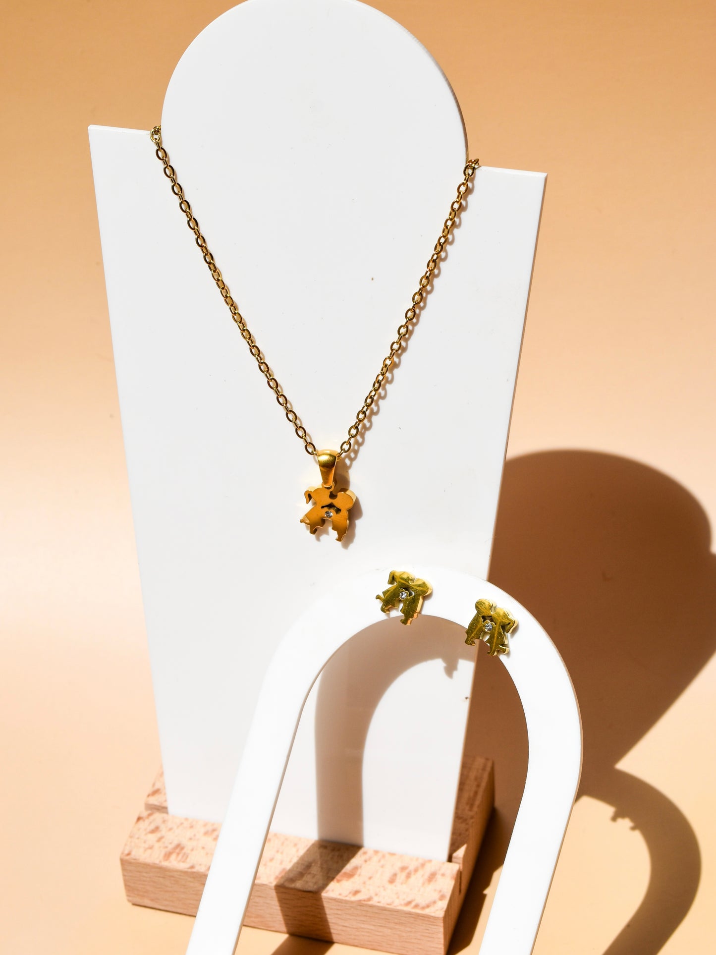 Couple necklace + earrings set