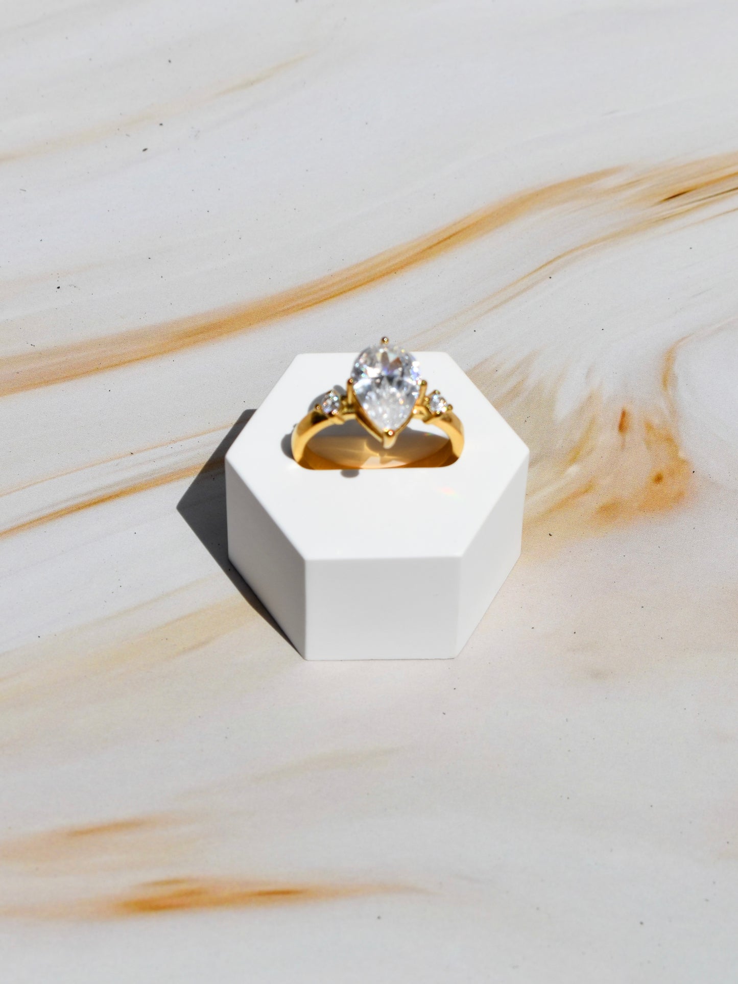 Teardrop serenity ring