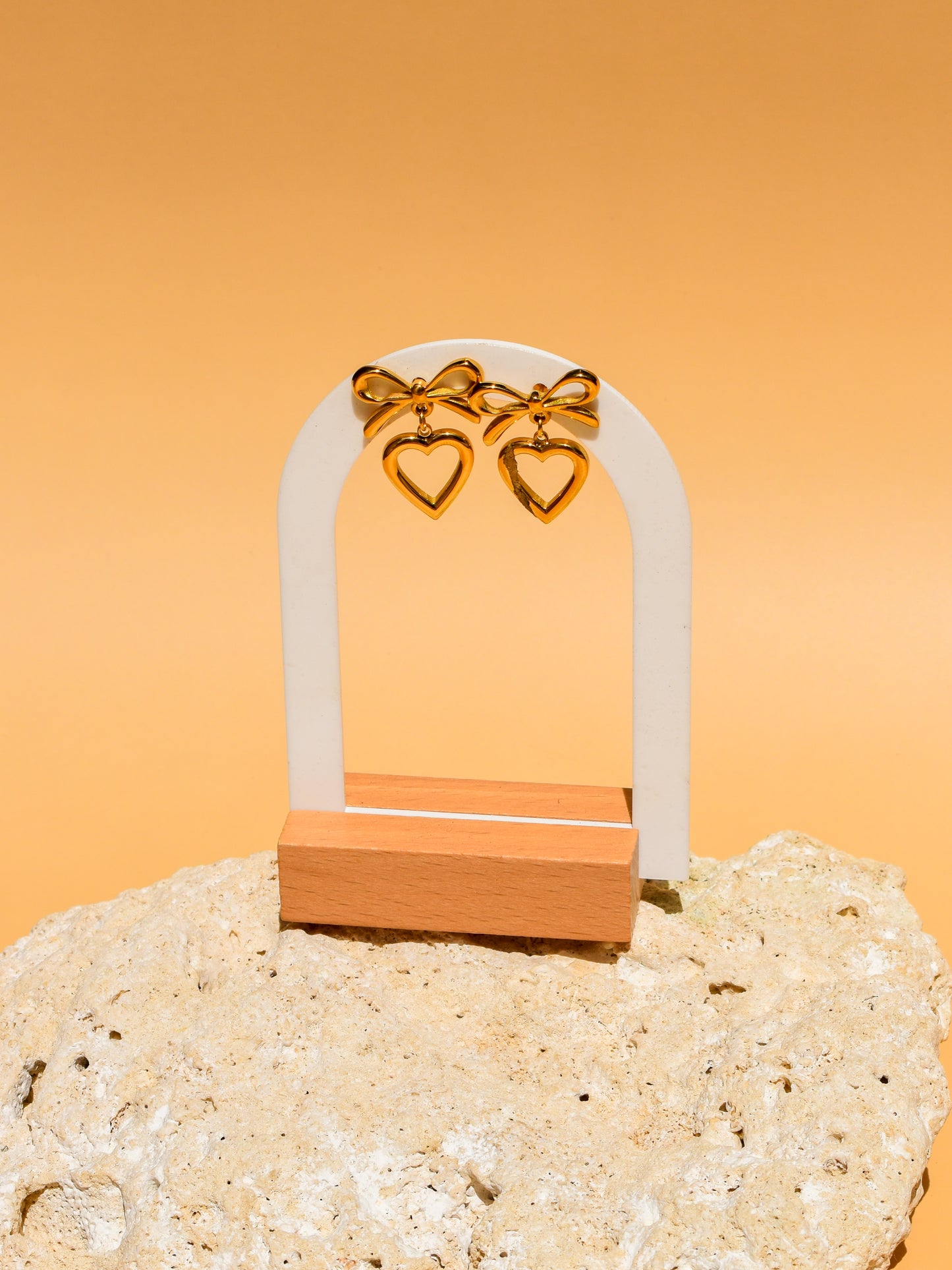 Heart & bow earrings