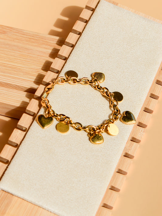 Heart charm bracelet