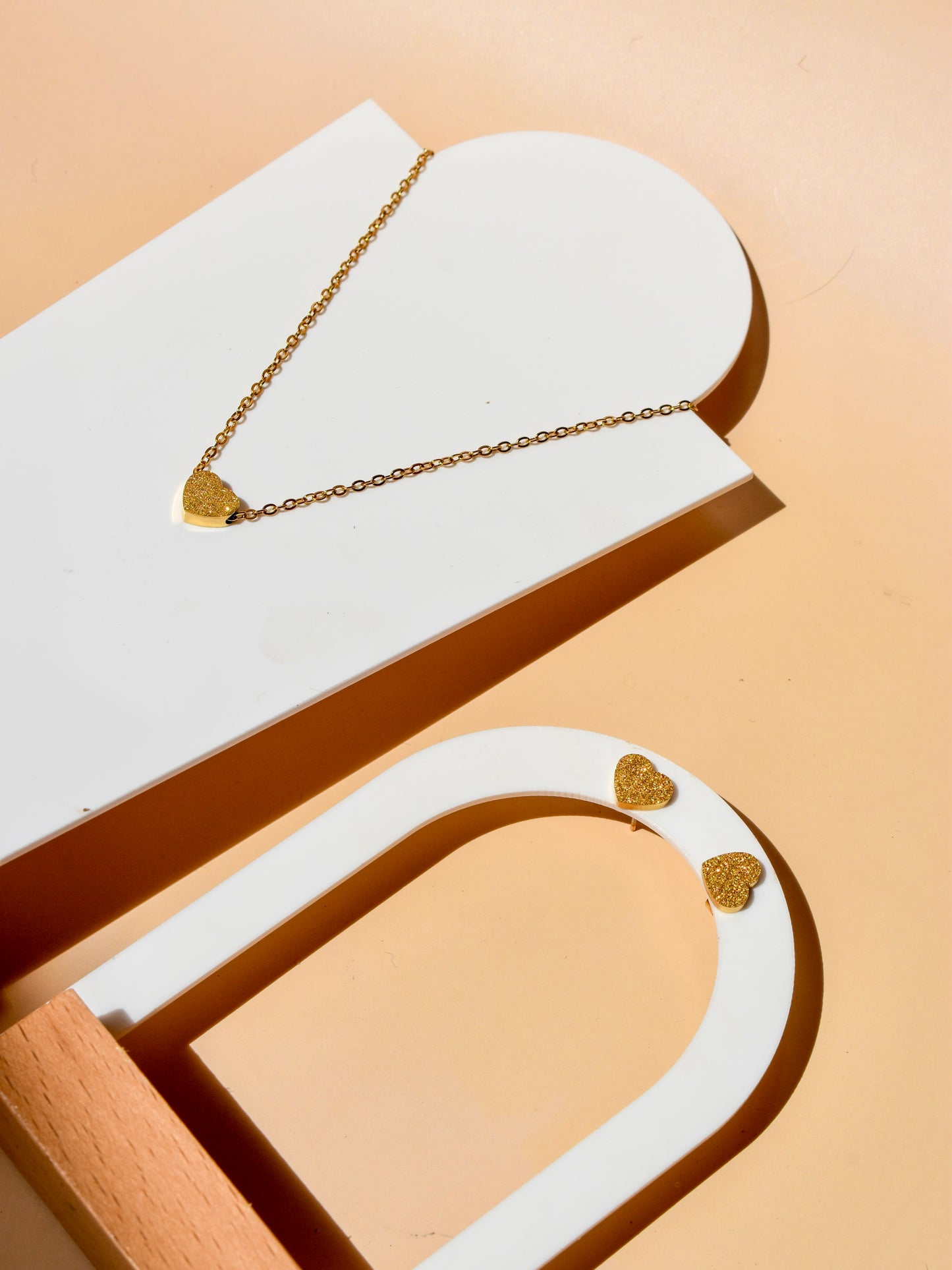 Heart necklace+ earrings set