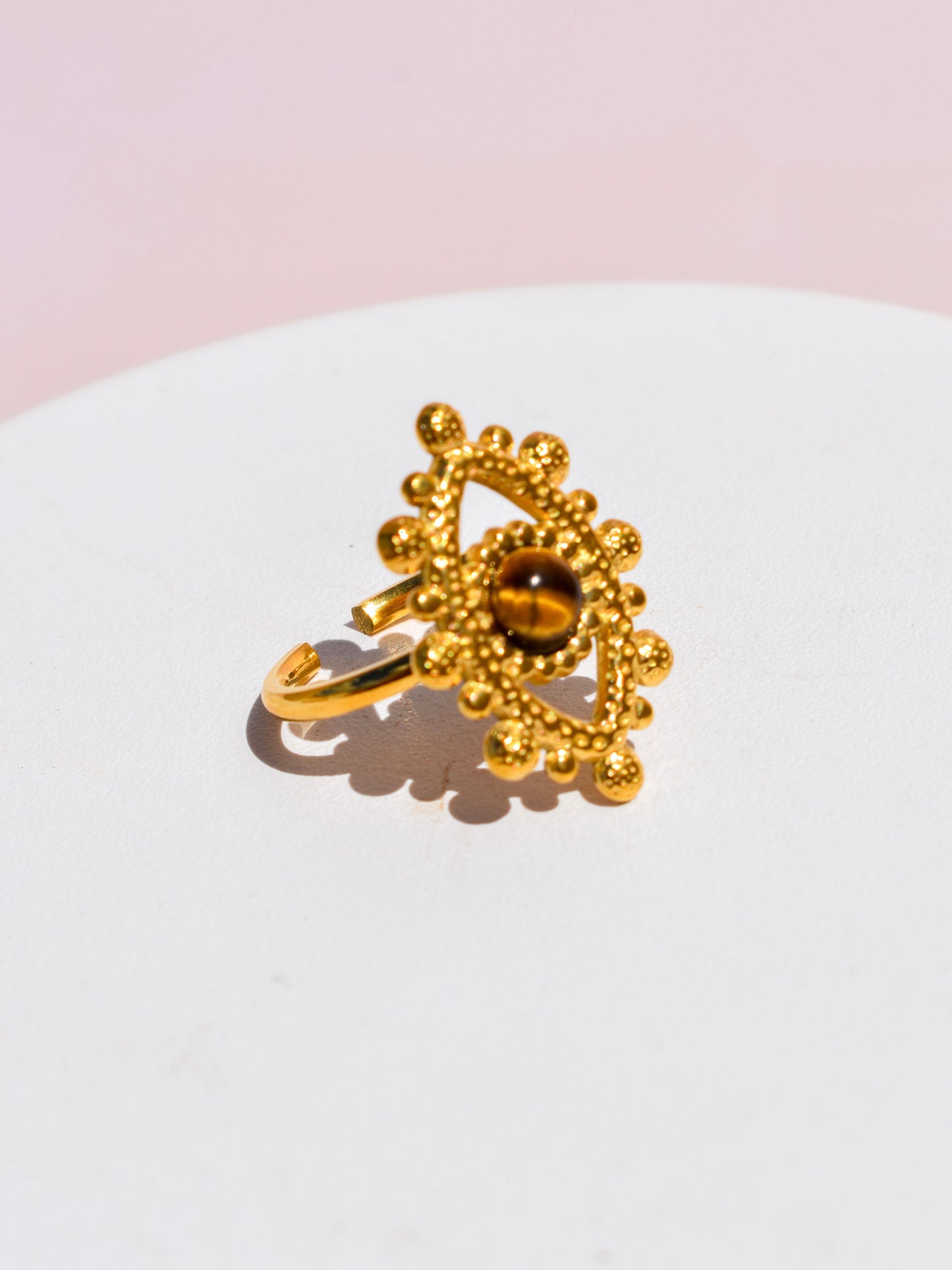 Brown evil eye ring